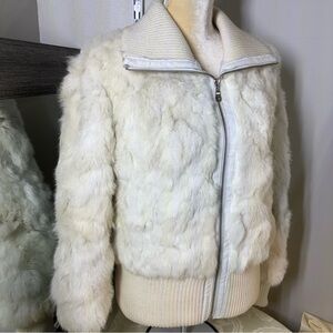 Wilsons Leather Maxima white Rabbit Fur Jacket ❤️